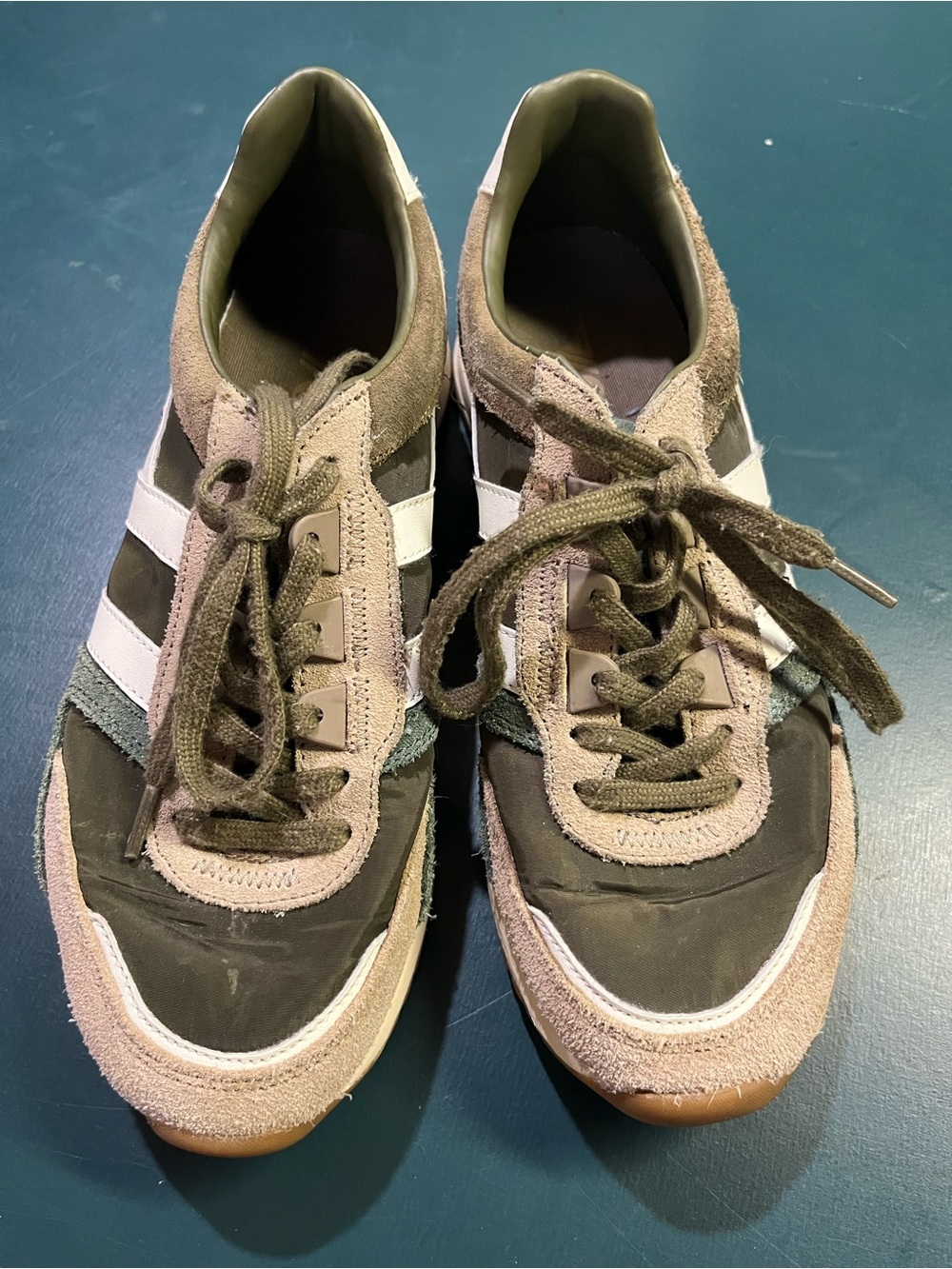 Gola Women’s Olive, Beige & Teal Retro Trainer Sneakers - Picture 5 of 14